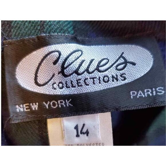 Vintage Clues Collections Plaid Long Sleeve Shift Dress Rockabilly Preppy Sz 14 - Picture 5 of 5